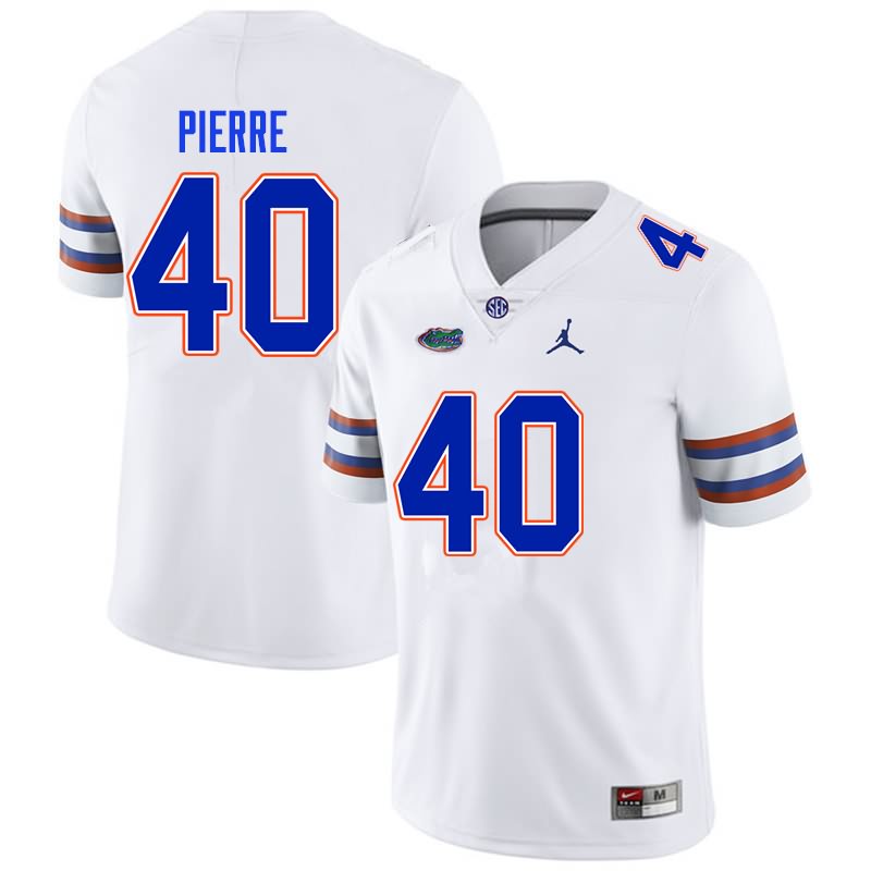 NCAA Florida Gators Jesiah Pierre Men's #40 Nike White Stitched Authentic College Football Jersey VCS4364ZB